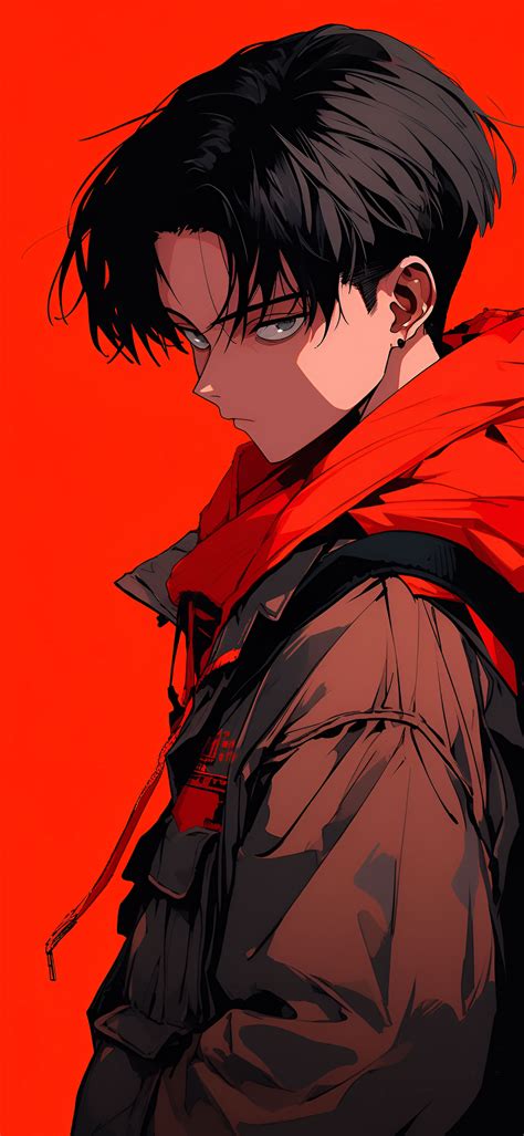 AoT Levi Ackerman Red Jacket Wallpaper - Levi Wallpaper iPhone