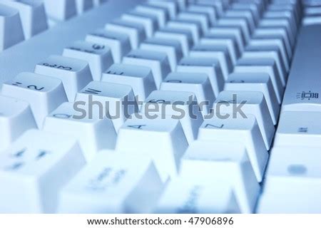 Computer Keyboard Shot At An Oblique Angle With A Blue Tint Added Stock Photo 47906896 ...