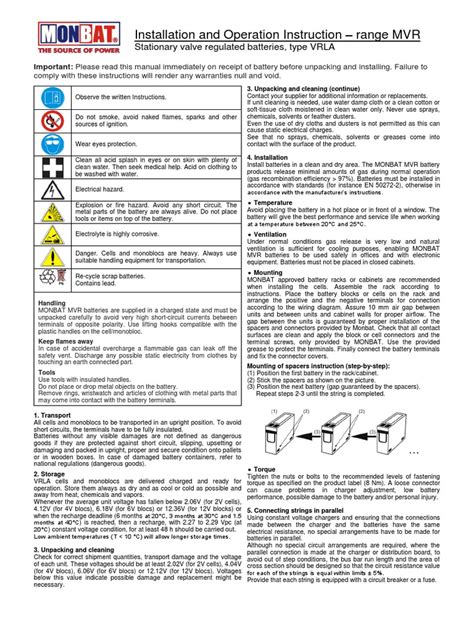 Installation and Operation Manual - en | PDF | Battery Charger | Rechargeable Battery