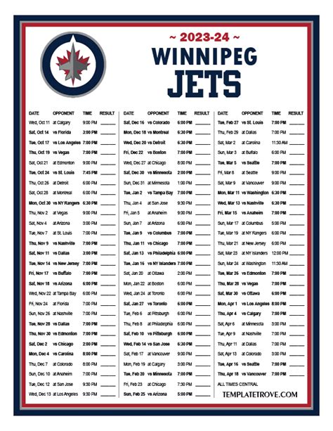 Winnipeg Jets Schedule 2024 - Mari Stacia