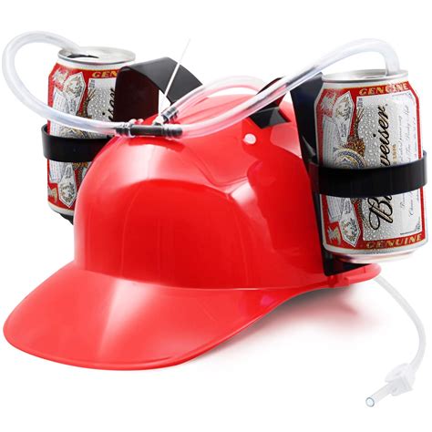 Novelty Place Guzzler Drinking Helmet - Adjustable Can Holder Cap ...