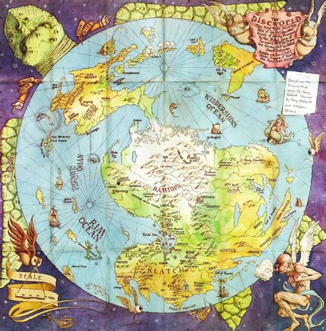 Discworld map by Stephen Briggs, illustrated by Stephen Player ...