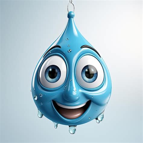 Premium AI Image | an animated water drop with eyes in the style of ...