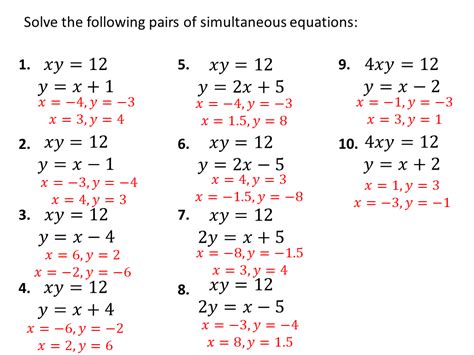 Quadratic Simultaneous Equations Gcse Worksheet - Tessshebaylo