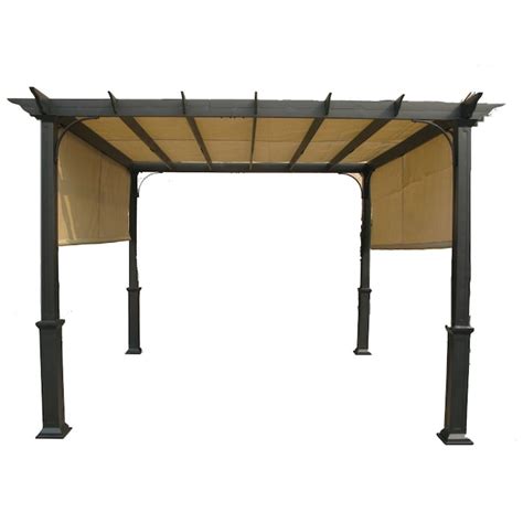 Garden Treasures Matte Black Steel Freestanding Pergola in the Pergolas ...