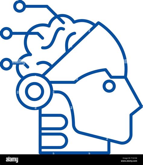 Artificial intelligence and robotics line icon concept. Artificial intelligence and robotics ...