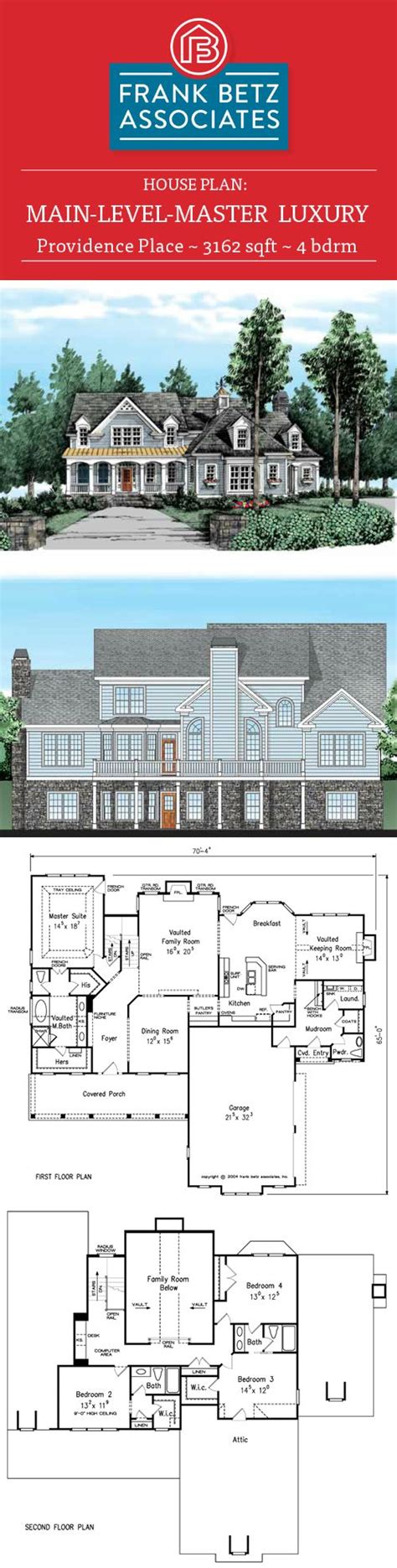 Providence Place: 3162 sq ft, 4 bdrm, luxury house plan design by Frank Betz Associates Inc ...