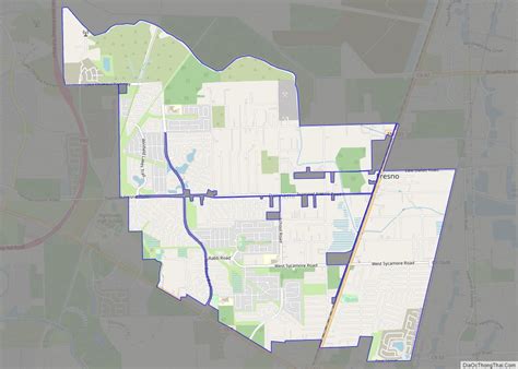 Map of Fresno CDP, Texas