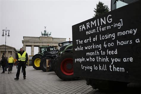 German farmers block roads with tractors in protest over agriculture policies