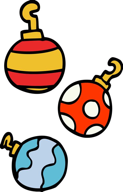 cartoon doodle xmas baubles 12182102 Vector Art at Vecteezy