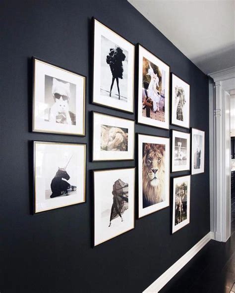 Gallery Wall Ideas To Inspire | Dramatic black wall. I realized most gallery wall layouts hurt ...