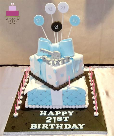 Baby Blue Girl 21st Birthday Cake | Decorated Treats