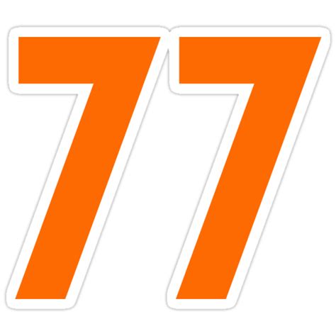 "Orange Number 77" Stickers by wordpower900 | Redbubble