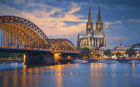 Download Hohenzollern Bridge Cathedral Bridge City Germany Man Made ...