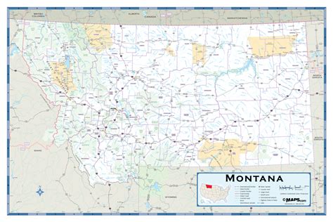 Montana Highway Wall Map | Maps.com.com