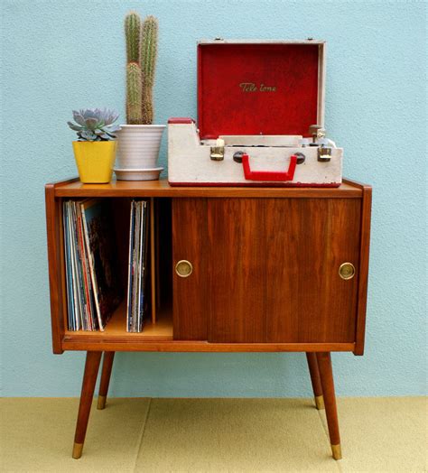 Vintage Mid Century Danish Modern Wooden Record Cabinet Mid Century Modern House, Mid Century ...