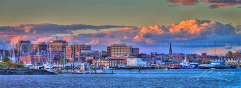 Portland Maine Cityscape Skyline Downtown Panorama | HDR Photography by ...