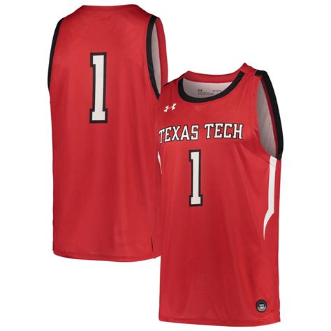 Men's Under Armour #1 Red Texas Tech Red Raiders College Replica ...