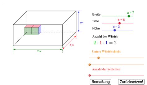 Volumen eines Quaders – GeoGebra