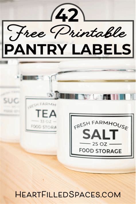 Free Printable Kitchen Pantry Labels for Food Storage Containers