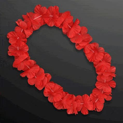 Hawaiian Flower Lei Necklace Red | Non-Light Up Fun