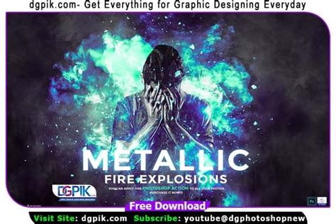 Metallic Fire Explosion Effect Photoshop Action - DGPik