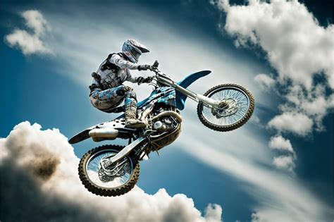 Premium Photo | Motorcross stunts bike generative ai