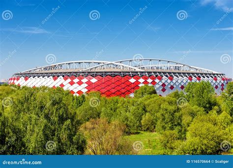 Spartak Stadium Otkritie Arena in Moscow Editorial Stock Image - Image of panoramic, blue: 116570664