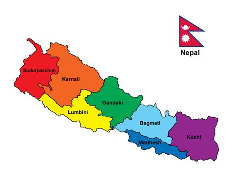Map of Nepal with province names | Clipart Nepal