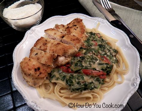 How Do You Cook.com: Chicken & Linguine with Spinach-Parmesan Sauce