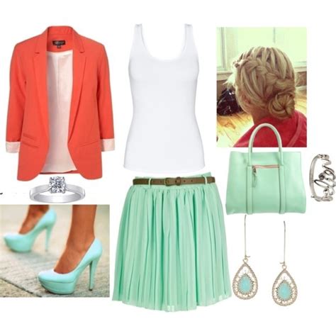 Teal and Coral Outfit Ideas