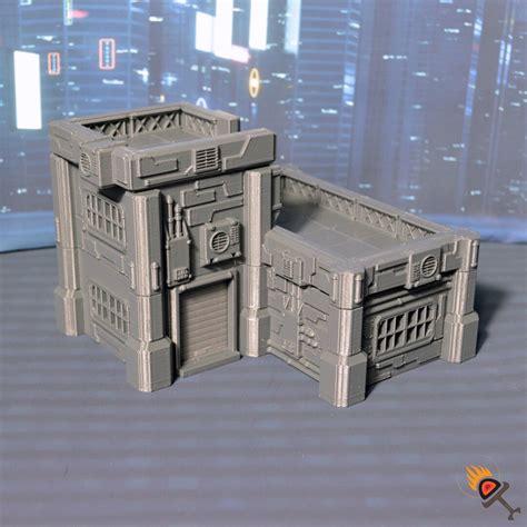 Cyberpunk Sci-fi Building 20mm 28mm 32mm, Infinity Skirmish Wargame Terrain, Dark Realms Neocity ...