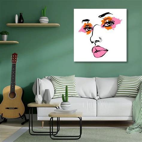 Abstract Woman Face, Digital Art | Living room paint, Extra large art, Living room wall