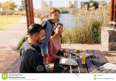 Family Out for a Picnic in a Park Stock Photo - Image of father, parents: 113383476