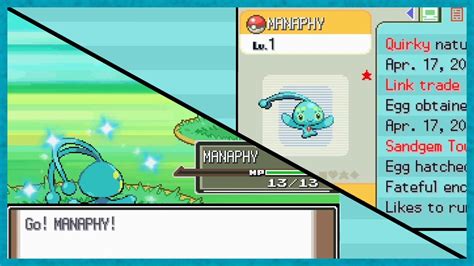 [Live] Shiny Ranger Manaphy after only 134 egg hatches in Pokémon Platinum - YouTube