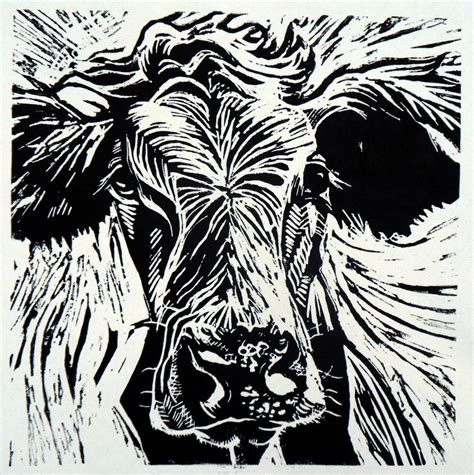 Cow 2 lino print | Linocut prints, Linocut art, Linocut