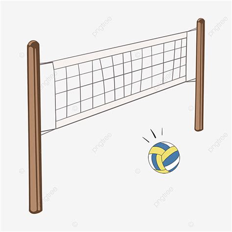 Volleyball Net Clipart Transparent Background, Cartoon Style Volleyball ...