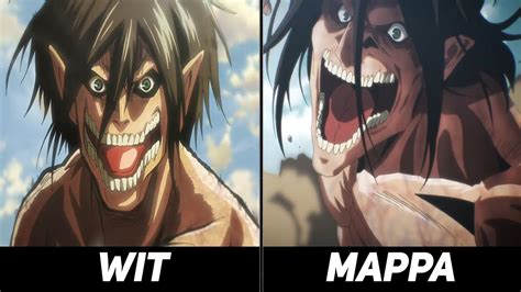 Attack On Titan Wit Studio Vs Mappa Attack Titan Erens Titan Animation Comparison – Otosection