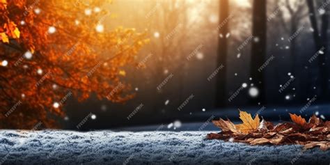 Premium AI Image | Snowflakes in winter copy space blurred background ...