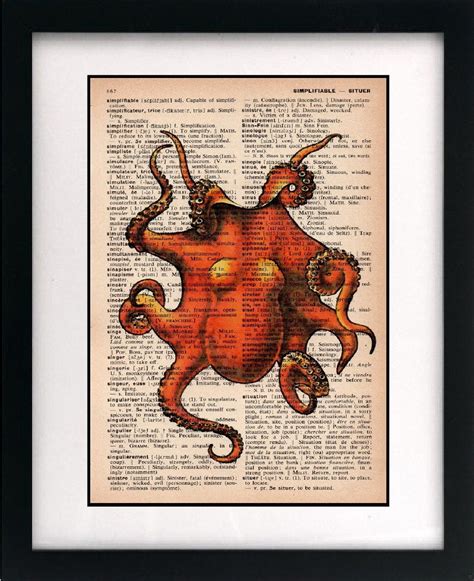 octopus print octopus art print vintage by goodsbygirl on Etsy