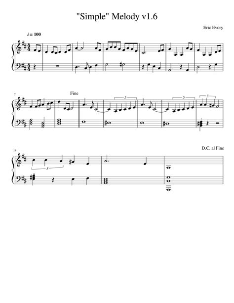 Simple Melody v1.6 Sheet music for Piano (Solo) | Download and print in ...