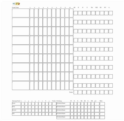 Depth Chart Baseball Template