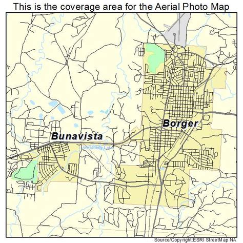 Aerial Photography Map of Borger, TX Texas