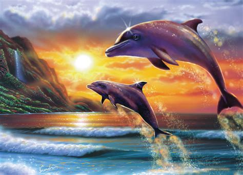 Wallpaper Dolphin Sunset - WallpaperSafari