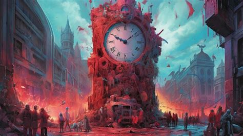 Premium AI Image | A giant clock tower in an abandoned city Fantasy concept Illustration ...