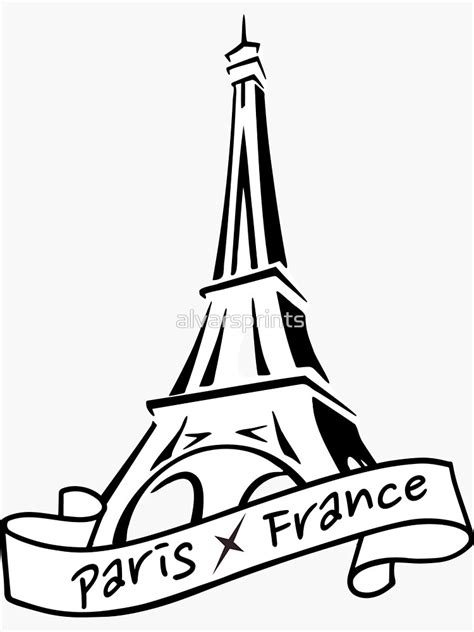 "Paris France Eiffel Tower" Sticker for Sale by alvarsprints | Redbubble