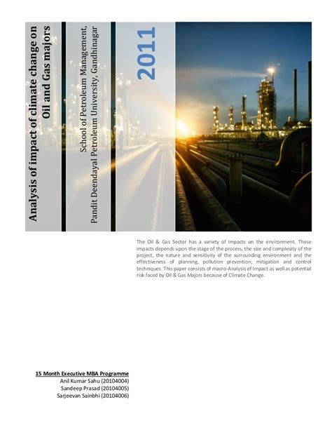 Analysis of environmental impact on oil & gas company