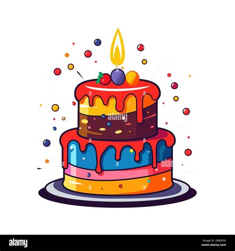 Birthday Cake Vector Illustration Stock Vector Image & Art - Alamy