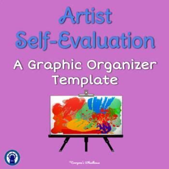 the book cover for artist self - evaluation a graphic organizer template