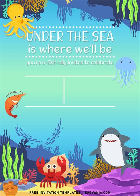 9 under the sea themed birthday invitation templates – Artofit